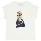 Girls White Sequin T-Shirt, 4, hi-res