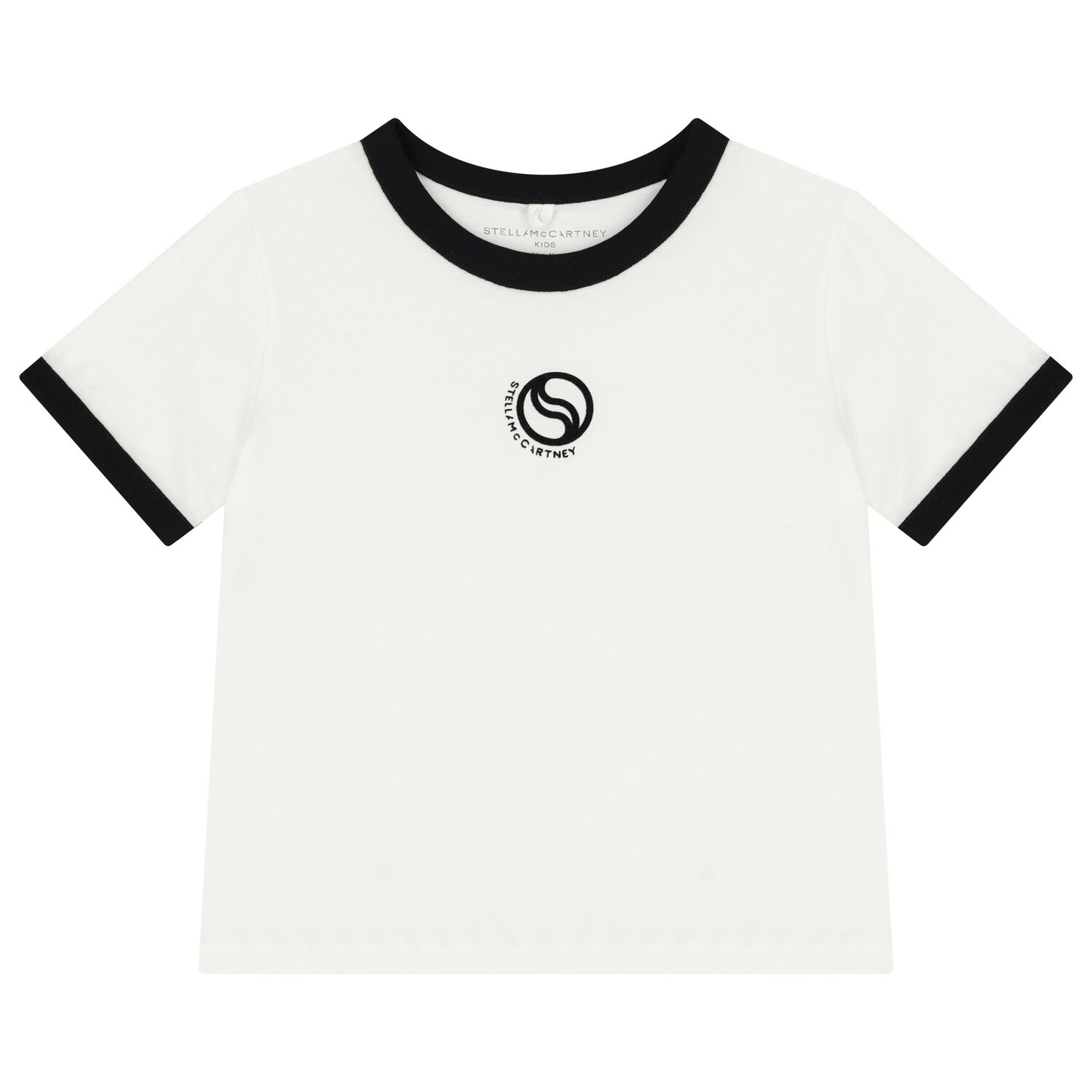 Girls White & Black Logo T-Shirt, 1, hi-res