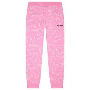 Girls Pink Logo Joggers