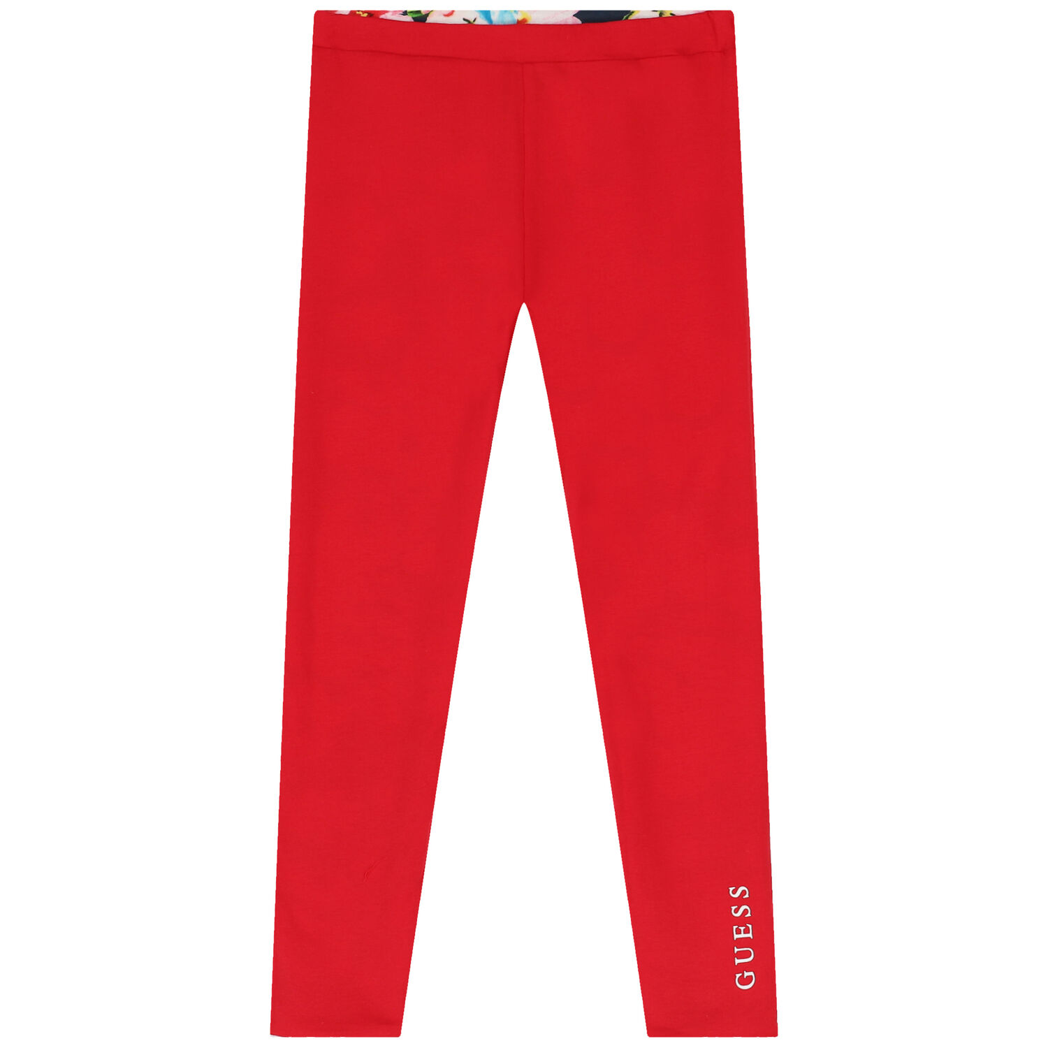 Girls Navy Blue & Red Floral Reversible Leggings, 1, hi-res