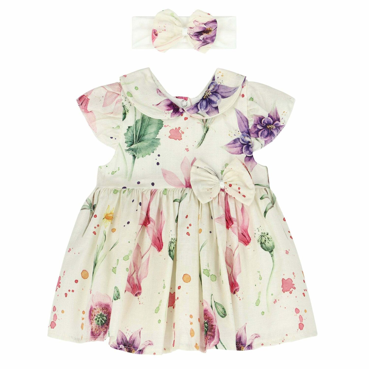 Baby Girls Pink Floral Dress Set, 1, hi-res image number null