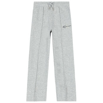 Girls Grey Logo Joggers