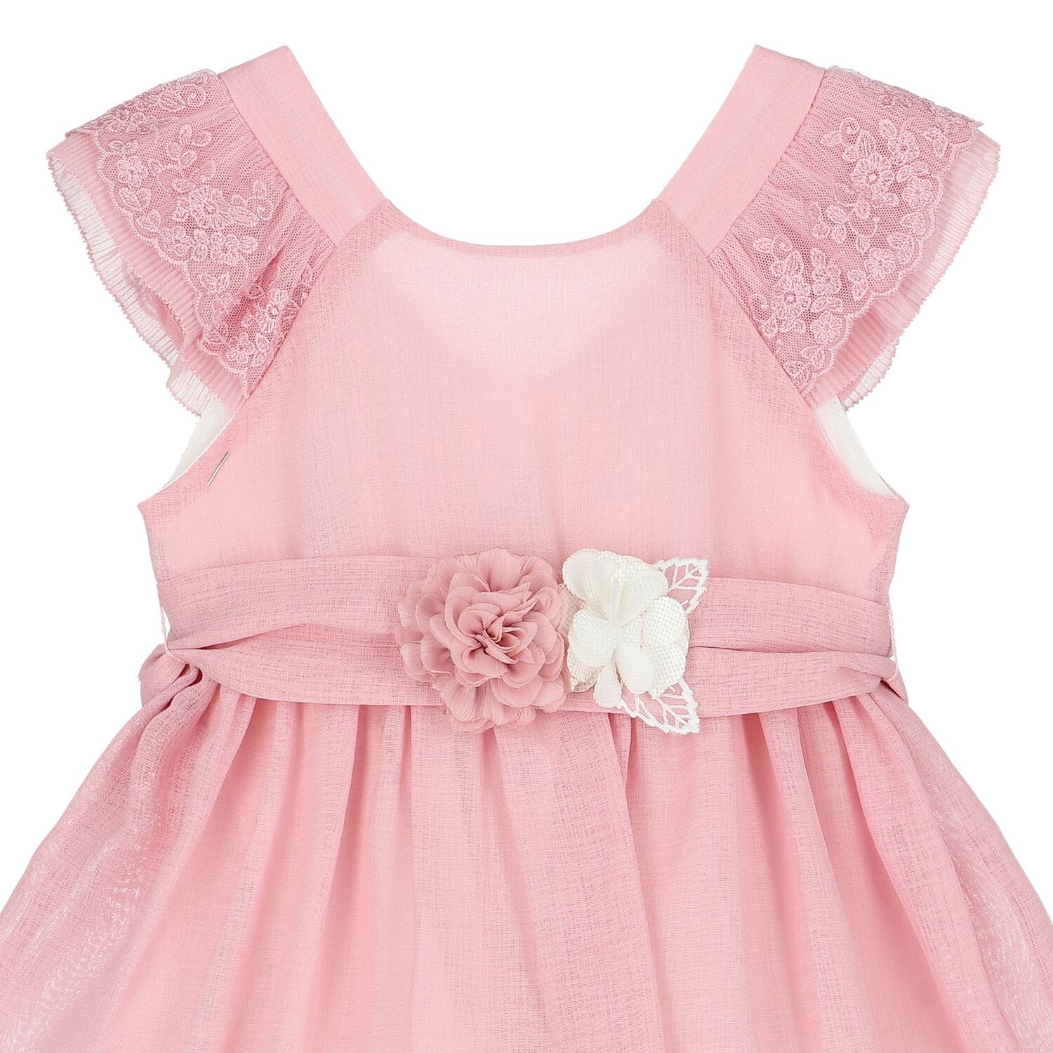 Younger Girls Pink Flower Dress, 2, hi-res