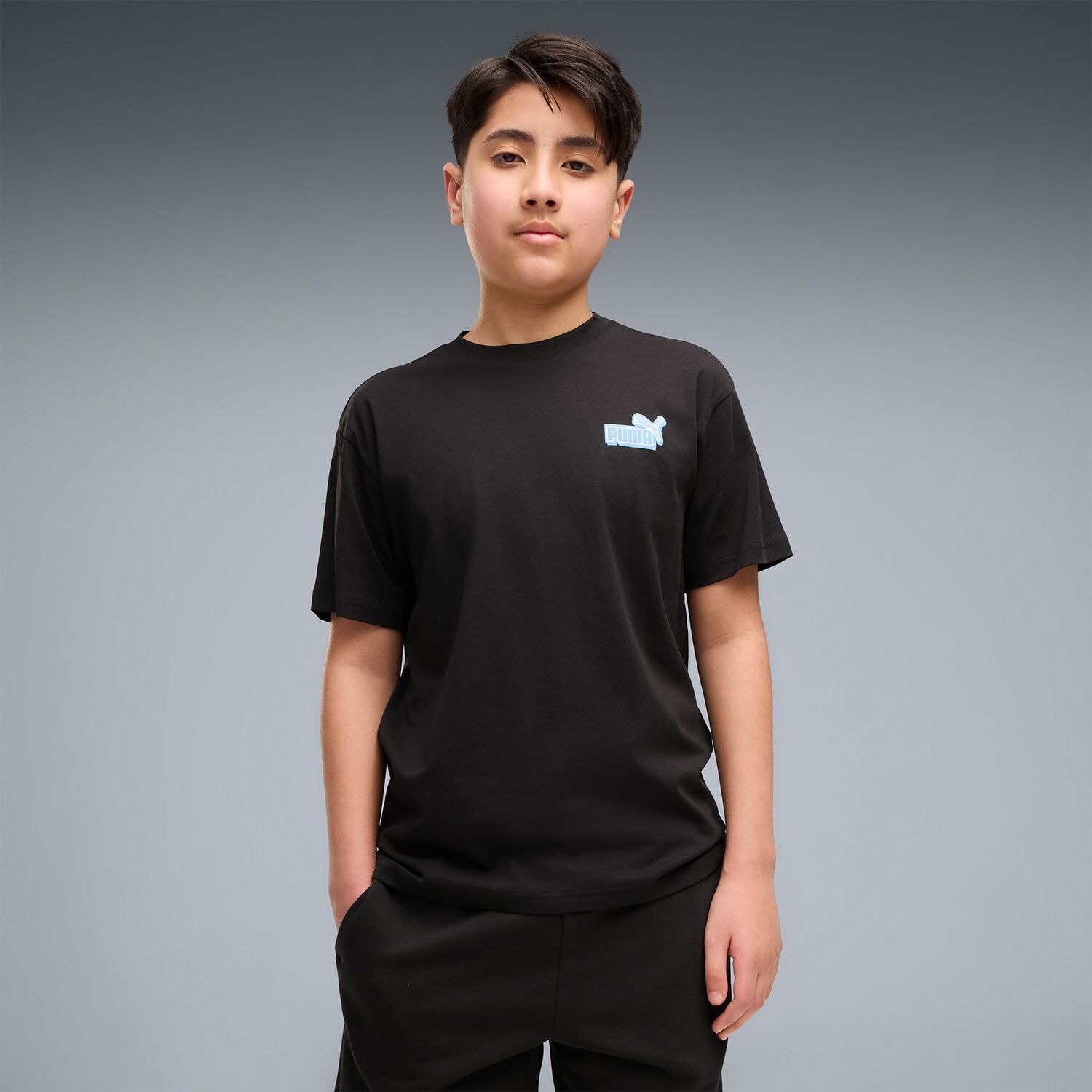 Boys Black & Blue Logo T-Shirt, 1, hi-res
