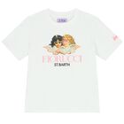 Girls White Fiorucci T-Shirt, 1, hi-res