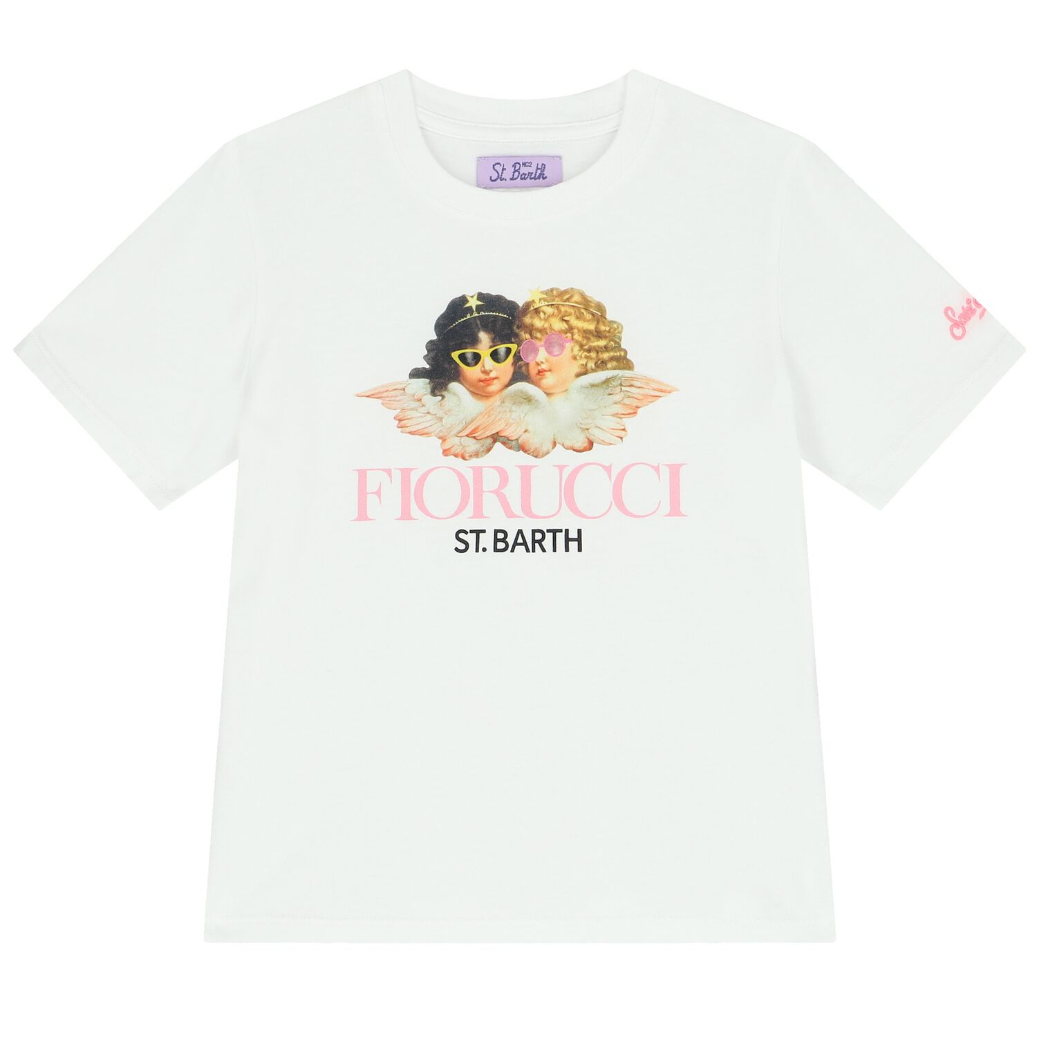 Girls White Fiorucci T-Shirt, 1, hi-res