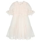 Girls Pink Lace & Tulle Dress, 1, hi-res