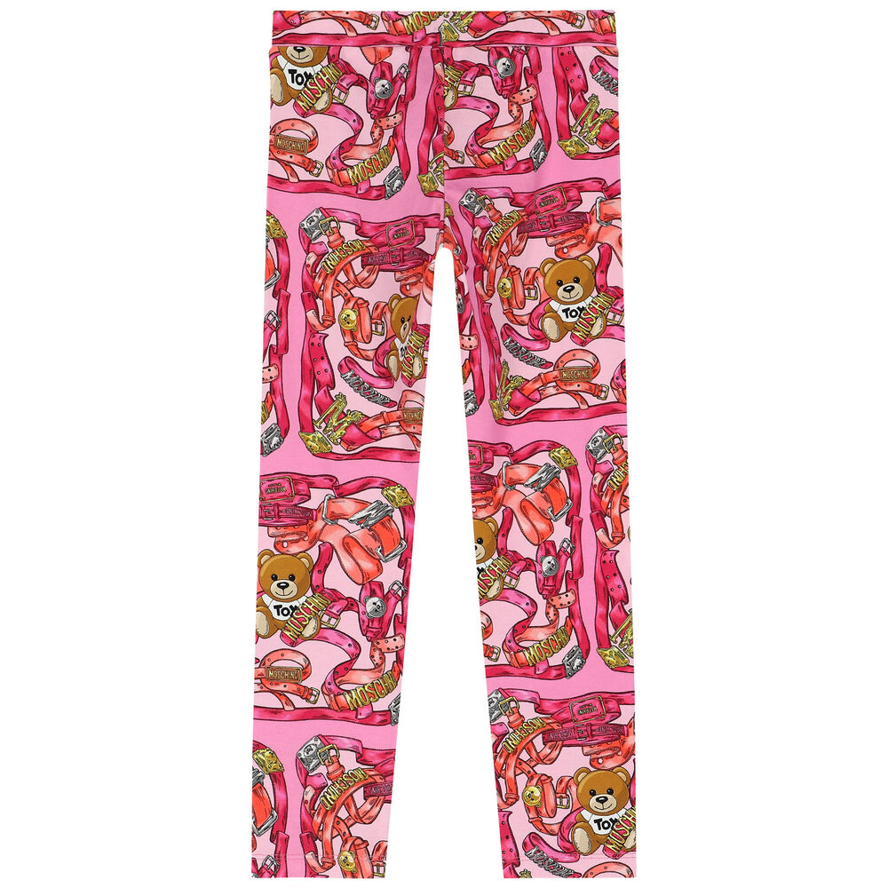 Moschino Baby Girls Logo Leggings in Pink main image 1