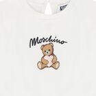 Younger Girls Ivory & Black Teddy Bear Leggings Set , 1, hi-res