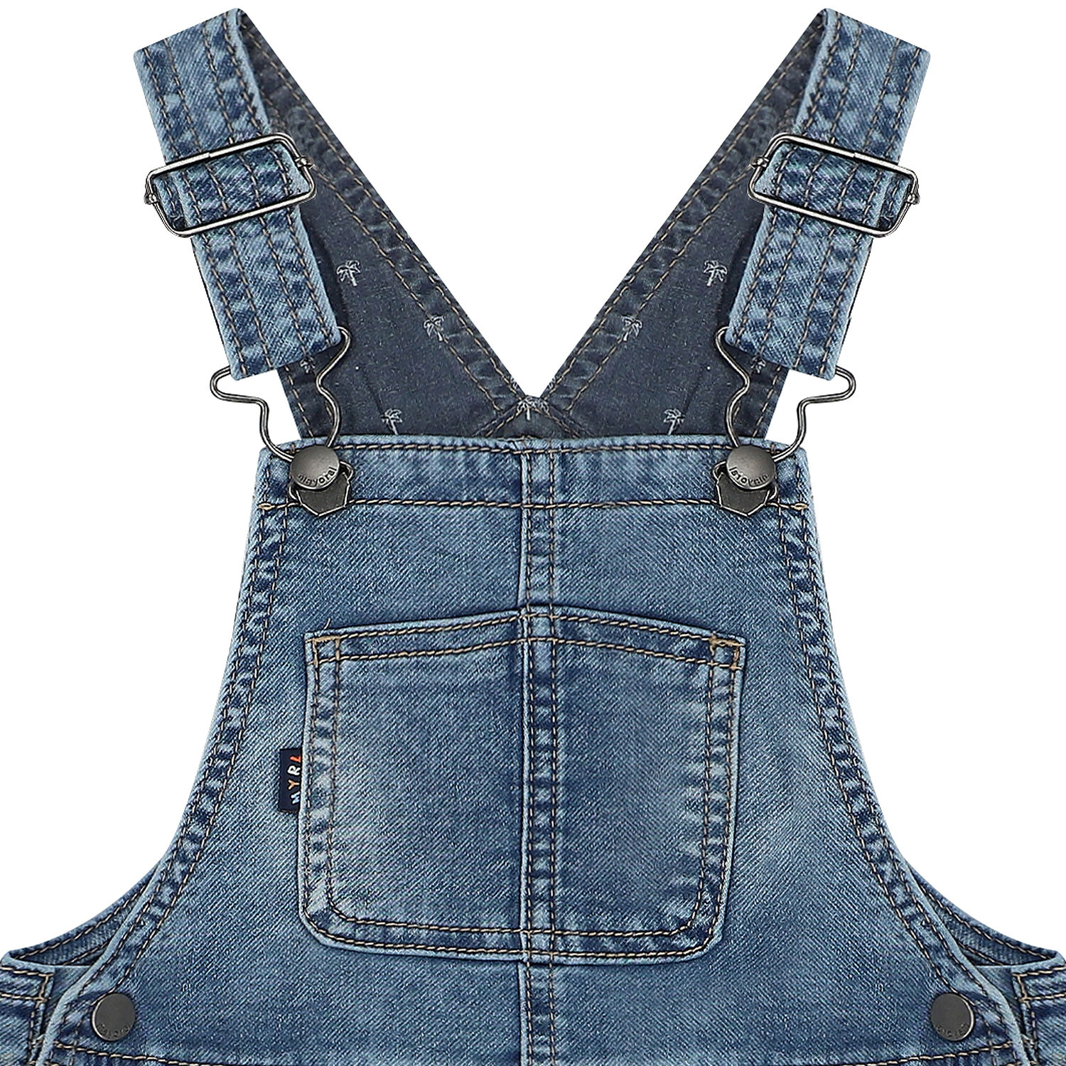 Younger Boys Blue Denim Dungaree, 1, hi-res image number null