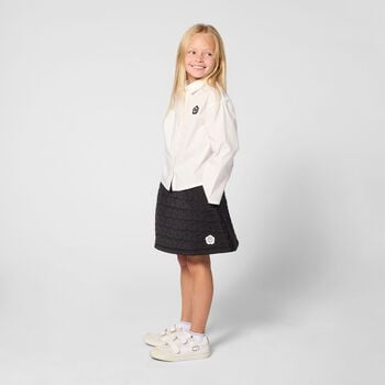 Girls Black Boke Flower Logo Skirt