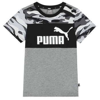 Boys Black & Grey Logo T-Shirt