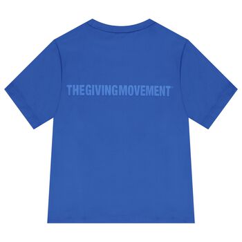 تيشيرت  بالشعار باللون الأزرق للأولاد والبنات