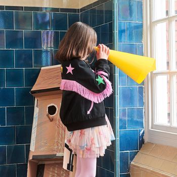Girls Pink Star Print Dress
