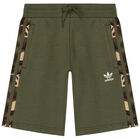 شورت بالشعار باللون الكاكي, 1, hi-res