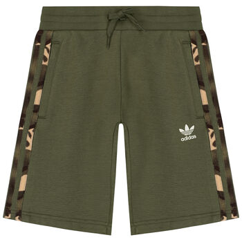 Khaki Green Logo Shorts