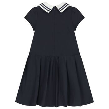 Girls Navy Blue & White Dress 