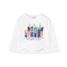 Girls White Building Long Sleeve Top, 1, hi-res