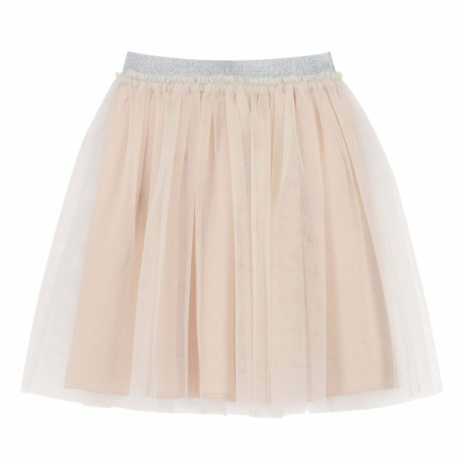 Girls Pink & Silver Tulle Skirt, 1, hi-res image number null