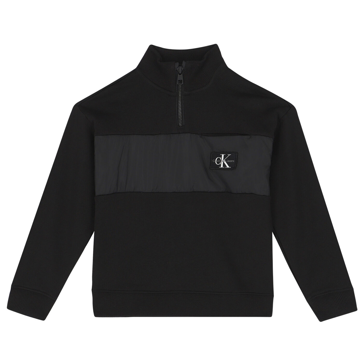 سويت شيرت بالشعار باللون الأسود للأولاد, 1, hi-res