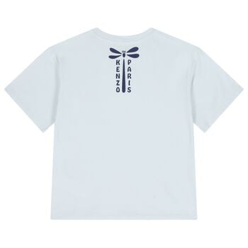 Girls Blue Dragon Fly Logo T-Shirt