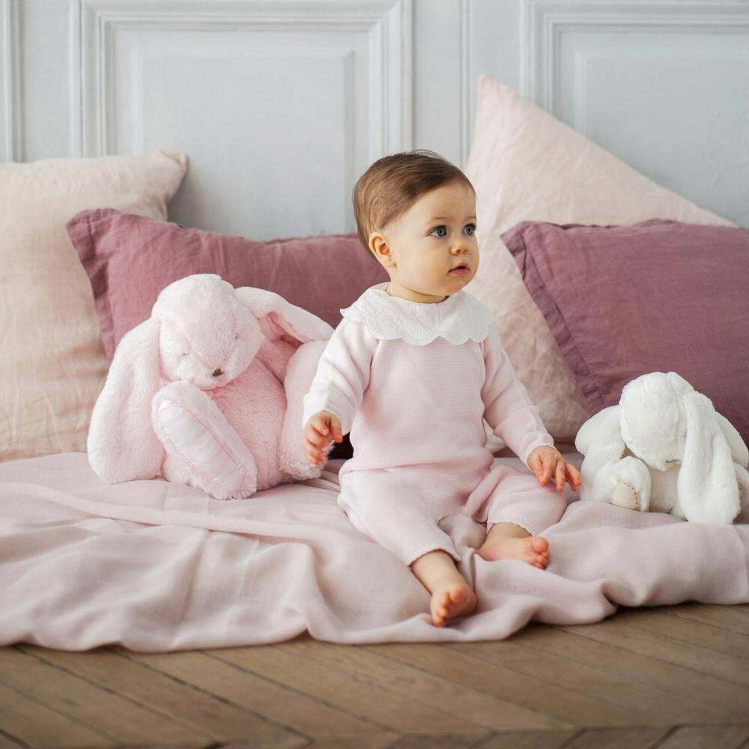 Baby Girls Pale Pink Rabbit 35CM, 1, hi-res