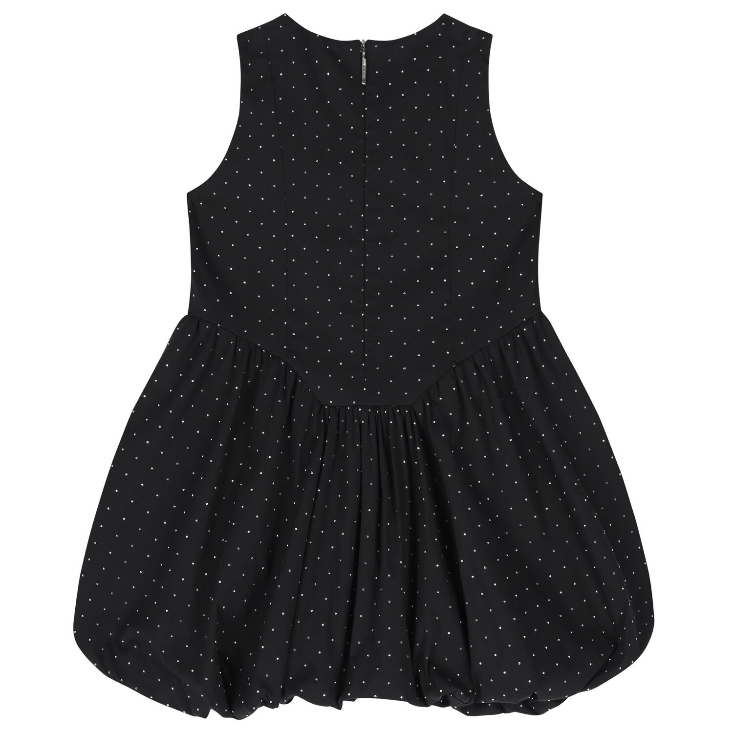 Girls Black Embellished Rhinestones Dress, 1, hi-res