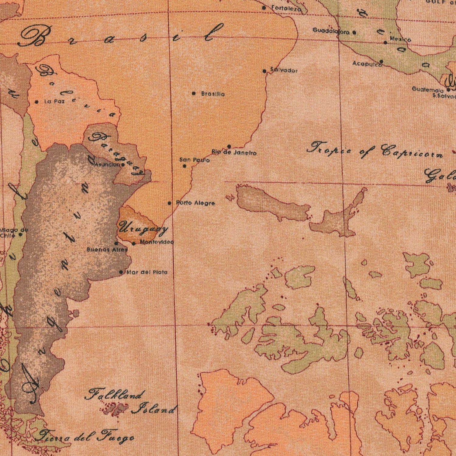 طقم ملابس أطفال بطبعة خريطة جغرافية باللونين العاجي والبيج, 4, hi-res