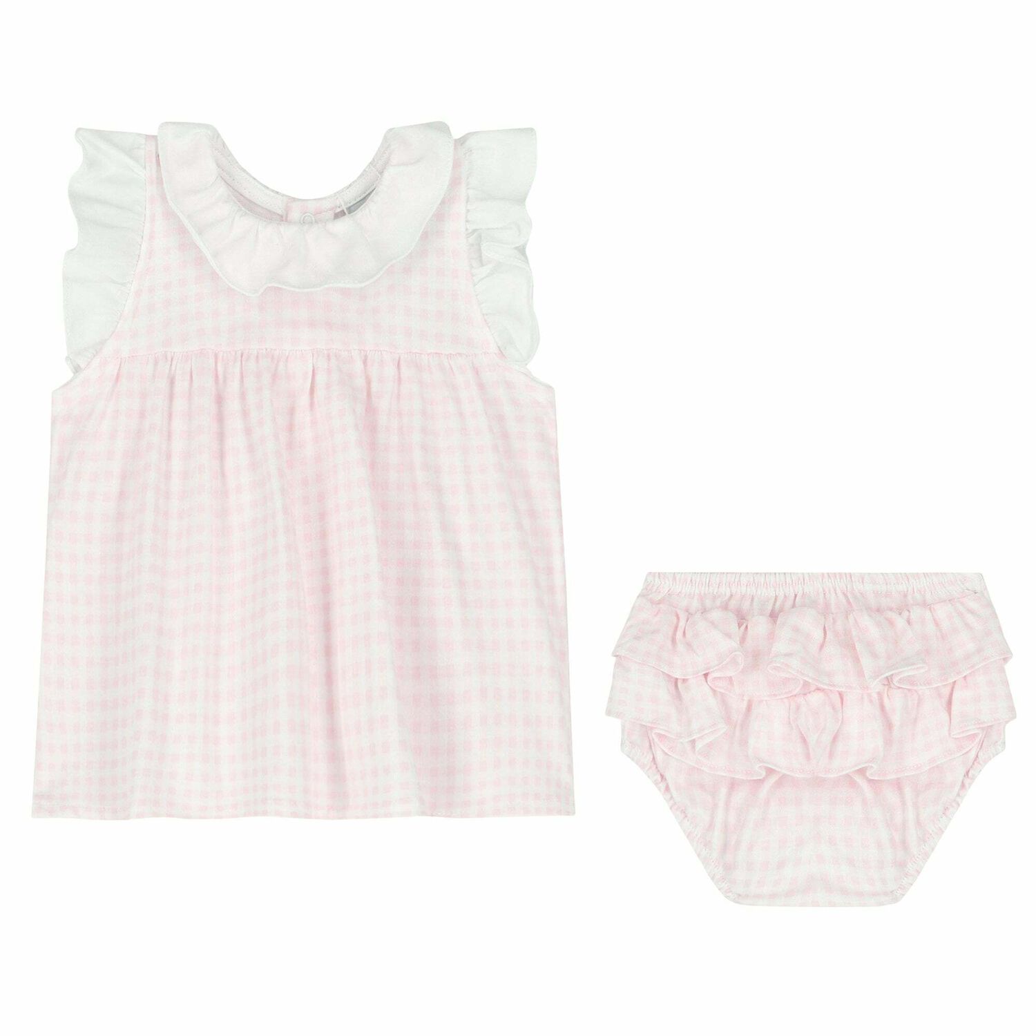 Baby Girls Pink & White Dress Set, 1, hi-res