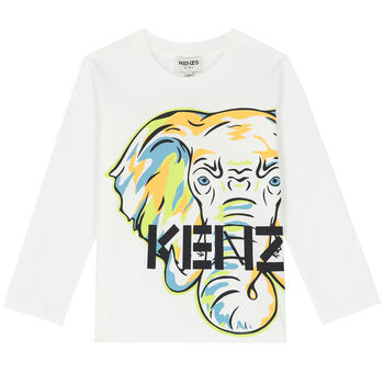 Boys White Elephant T-Shirt