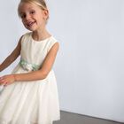 Girls Ivory Embroidered Tulle Dress, 1, hi-res