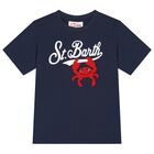 Boys Navy Blue Crab T-Shirt, 1, hi-res