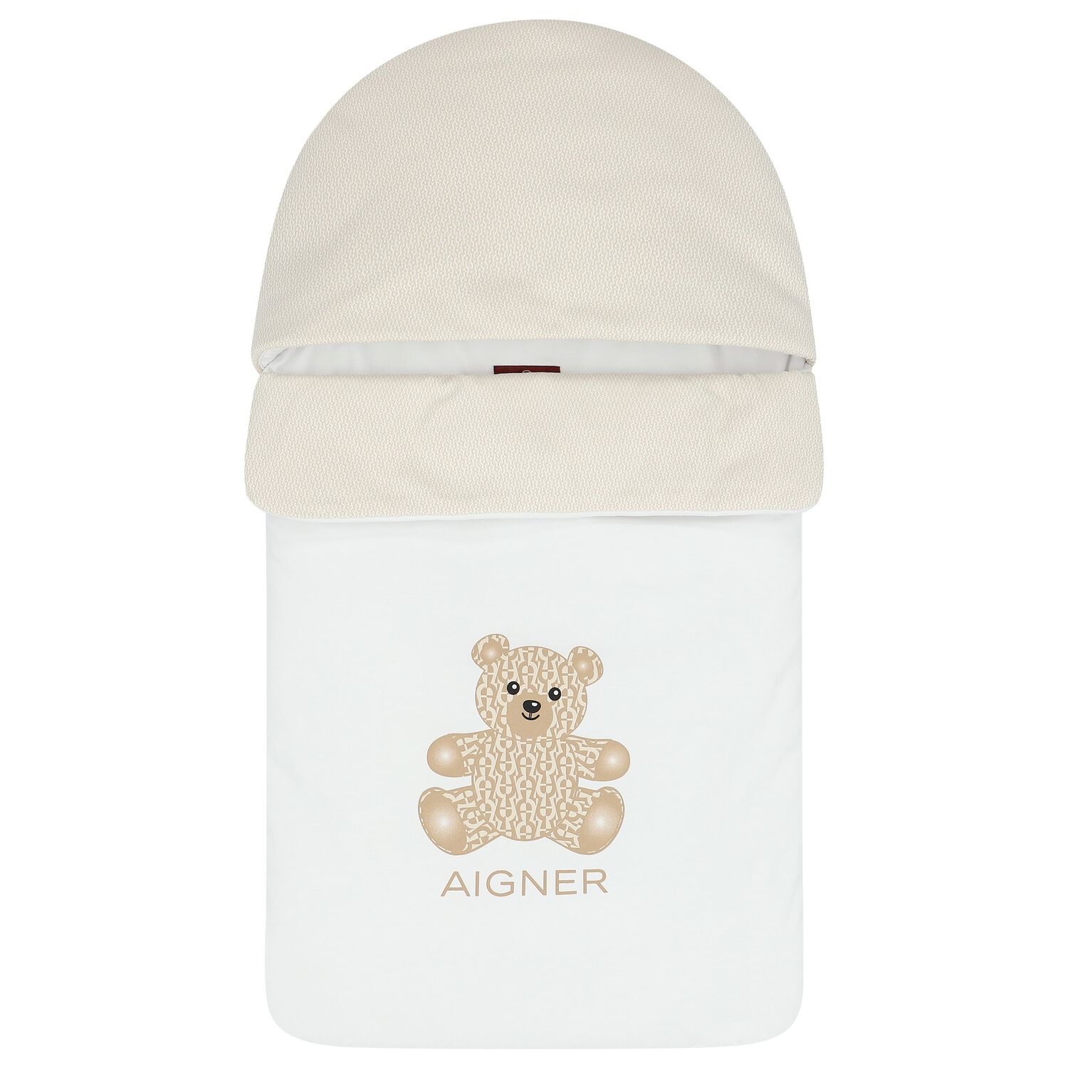 White & Beige Teddy Bear Logo Baby Nest, 1, hi-res image number null