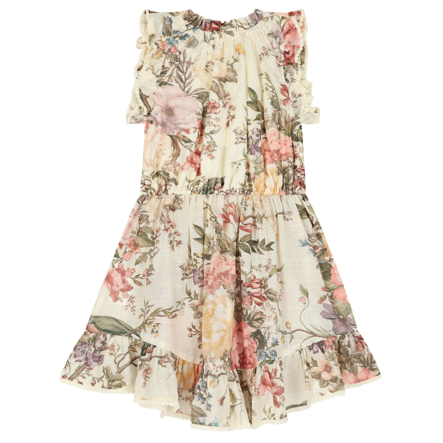 Girls Ivory Floral Dress, 1, hi-res image number null