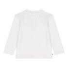 Baby Girls White Logo Long Sleeve Top, 2, hi-res