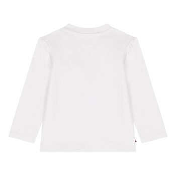 Baby Girls White Logo Long Sleeve Top