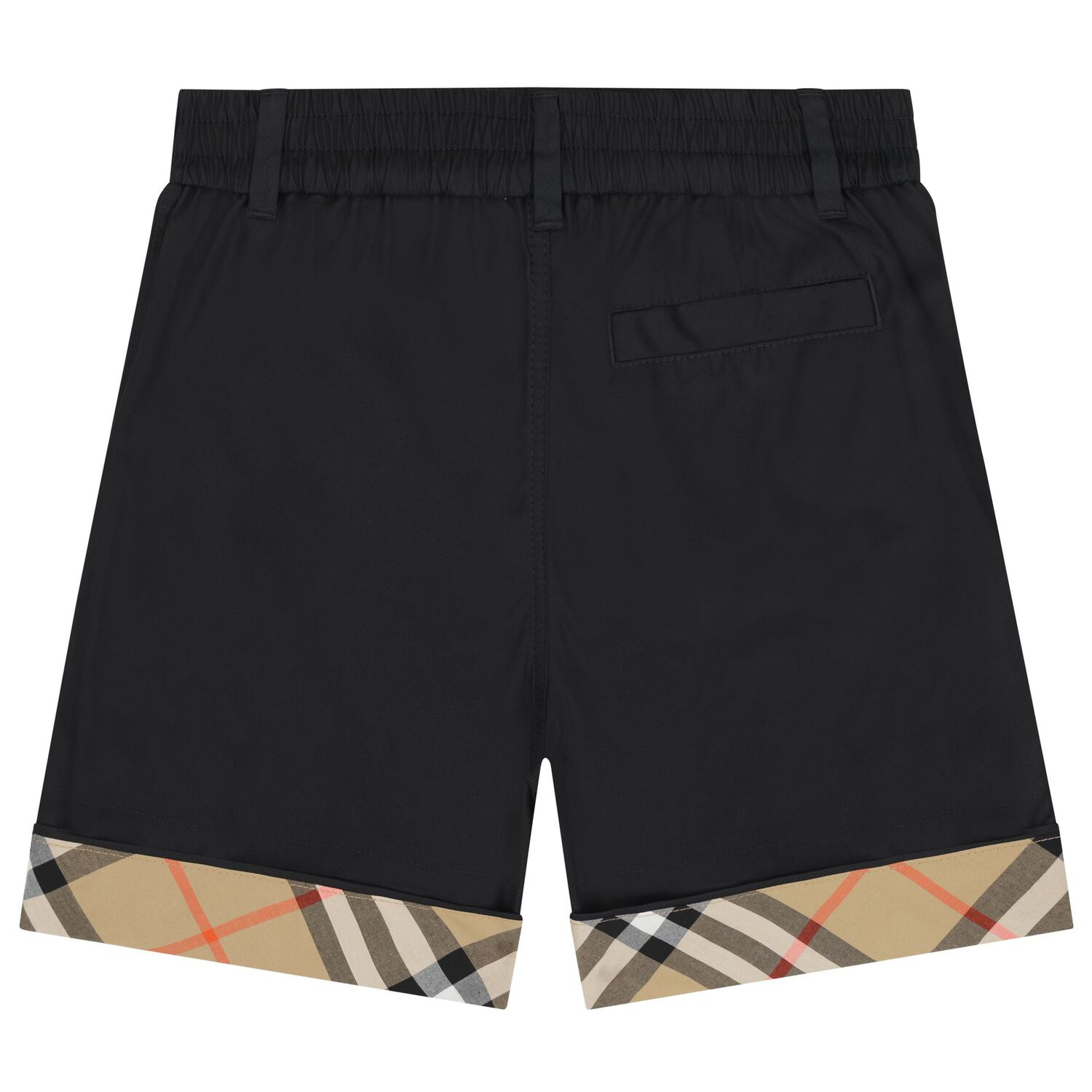 Boys Black & Beige Check Shorts, 1, hi-res
