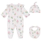 Baby Girls Pink Floral Babygrow Set, 1, hi-res