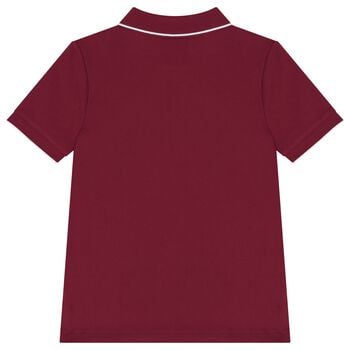 قميص بولو بالشعار للاولاد باللون الاحمر 