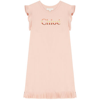 Girls Pink Logo Dress