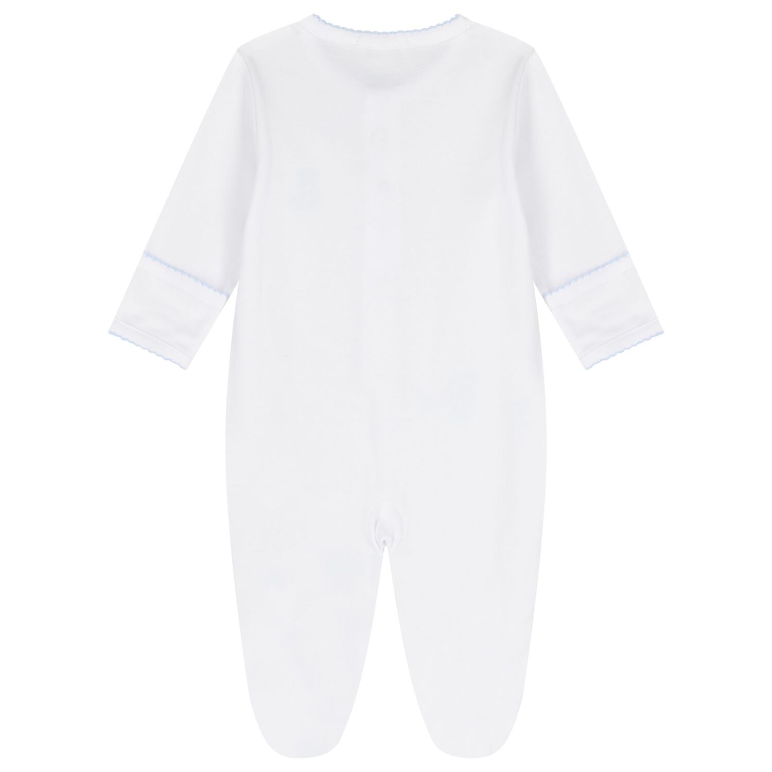 Baby Boys White & Blue Teddy Bear Time Babygrow Set, 1, hi-res