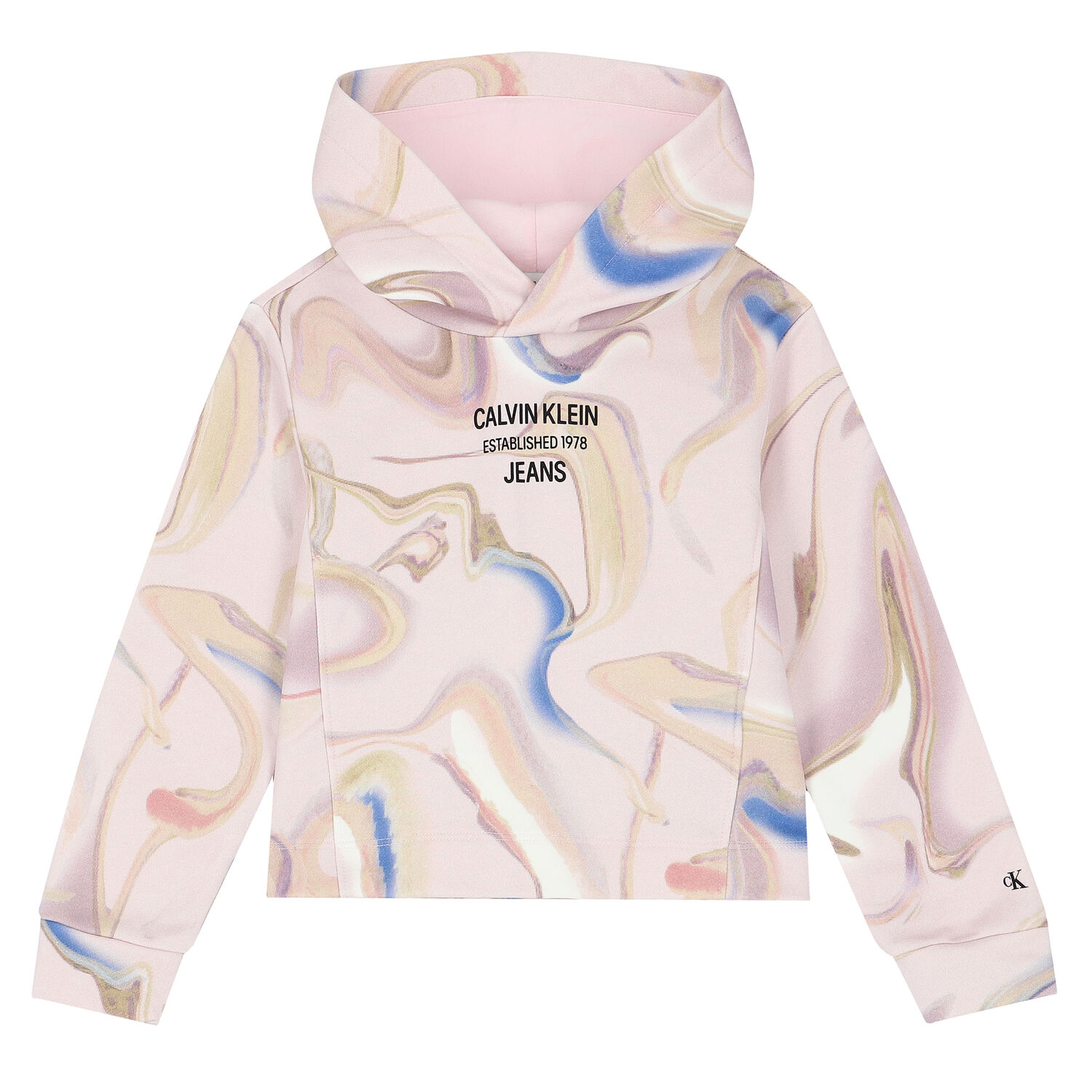 Girls Pink Logo Hooded Top, 1, hi-res
