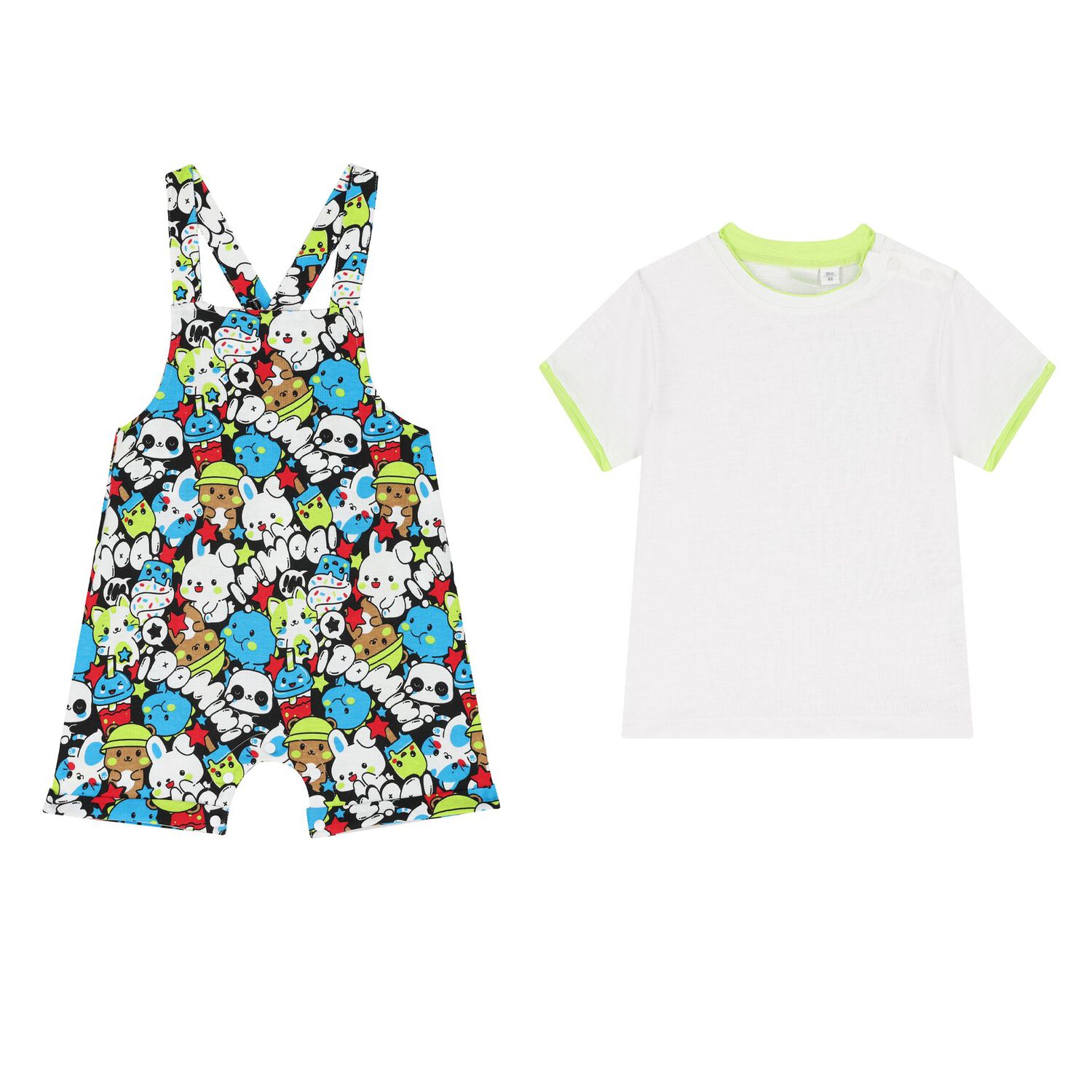 Baby Boys Multi-Coloured Dungaree Set, 1, hi-res image number null