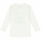 Girls Ivory Long Sleeved Logo Top, 1, hi-res