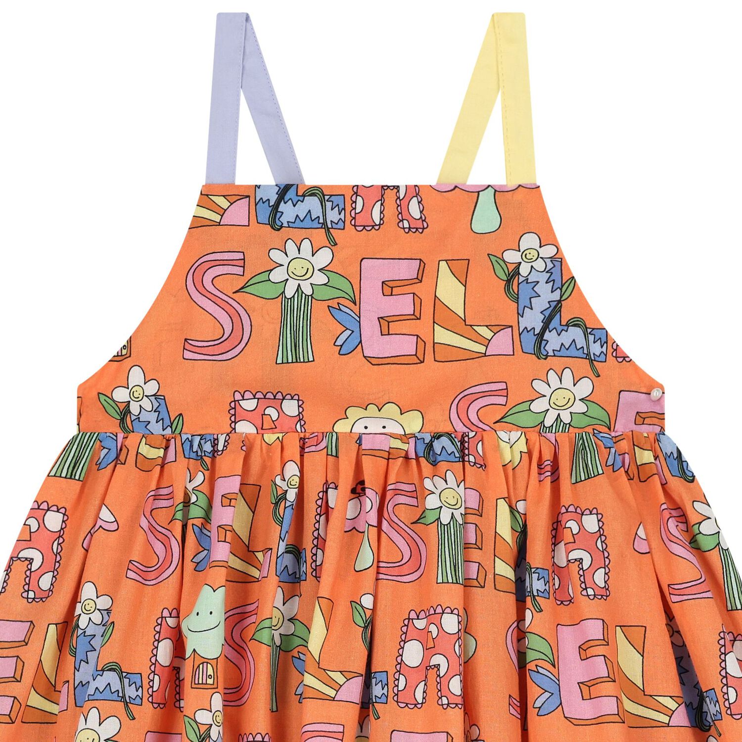 فستان بنات بشعار الورد باللون البرتقالي, 1, hi-res