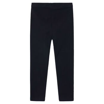 Girls Black Logo Leggings