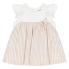 Baby Girls White & Beige Dress Set, 2, hi-res
