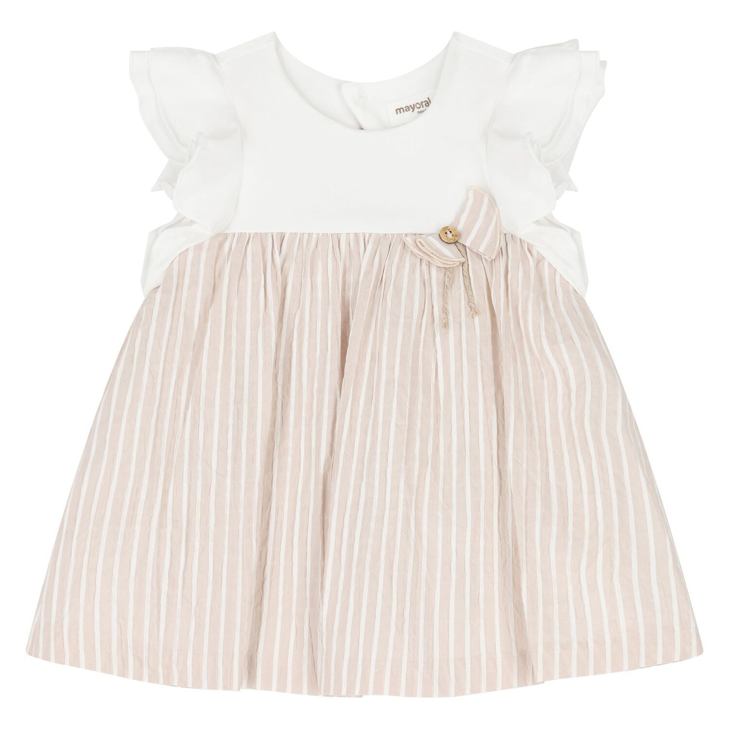 Baby Girls White & Beige Dress Set, 2, hi-res image number null