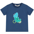 Baby Boys Blue Dinosaur Shorts Set, 1, hi-res