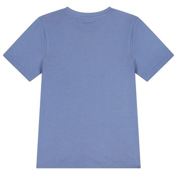 Boys Mini Me Blue Logo T-Shirt